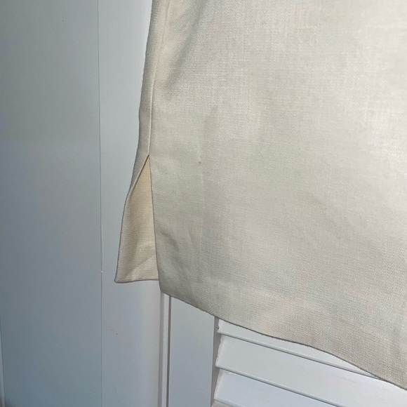 Classic Off White Linen Blend Skirt - Picture 3 of 6